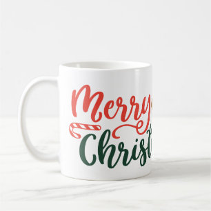 Caneca De Café Feliz Natal com Candy Cane Mug - Natal Festivo