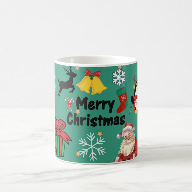 Caneca De Café Feliz Natal com Presentes de Bengalas (Centro)