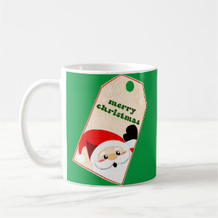 Caneca De Café Feliz Natal Da Etiqueta De Presente Dos Papais noe