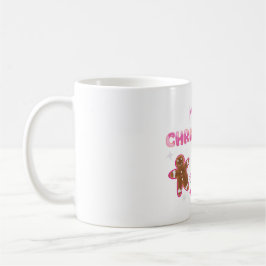 Caneca De Café Feliz Natal Design de Biscoito de Gengibre e Doce