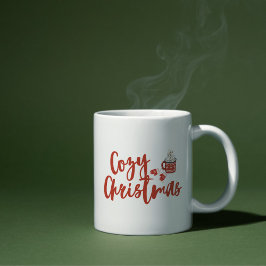 Caneca De Café Feliz Natal: Design de chocolate quente e mittens