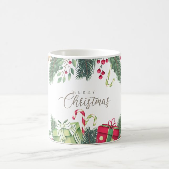 Caneca De Café Feliz Natal Design de Presente Festivo  (Centro)