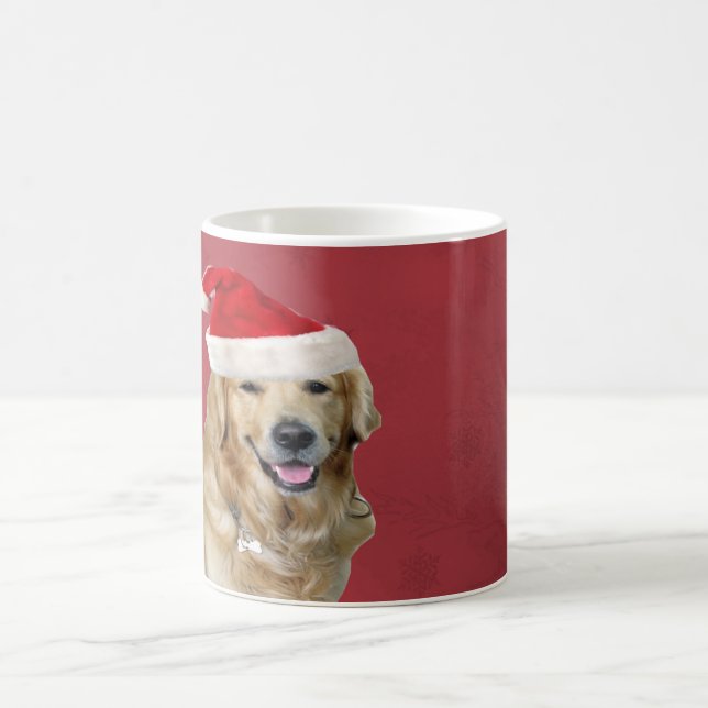 Caneca De Café Feliz Natal do golden retriever (Centro)