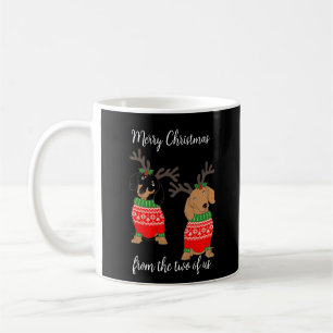 Caneca De Café Feliz Natal Dois Dachshances Desenterrados