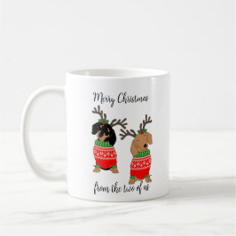 Caneca De Café Feliz Natal Dois Dachshunds Enfeitados