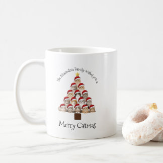 Caneca De Café Feliz Natal dos Gatos Personalizado Família Festa