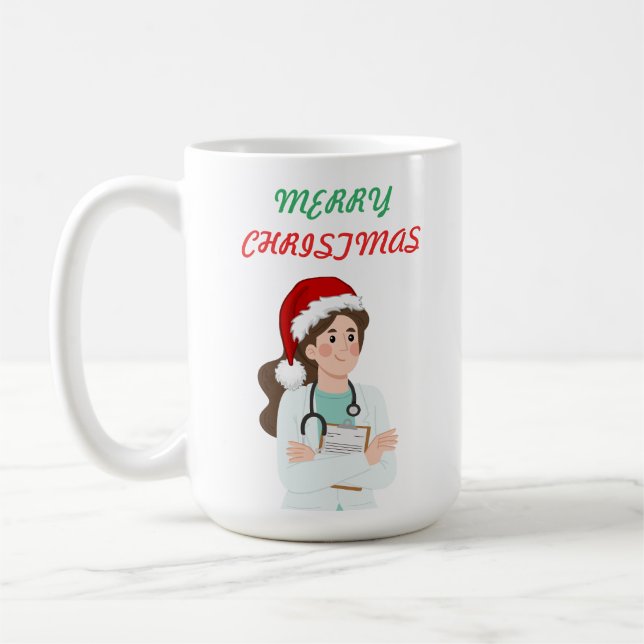 Caneca De Café Feliz Natal, Doutor, Design de Natal de Apreciação (Esquerda)