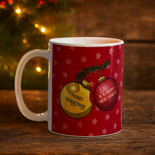 Caneca De Café Feliz Natal e decorações de Felizes anos novos (Criador carregado)