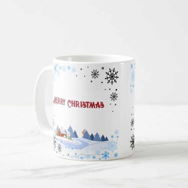 Caneca De Café Feliz Natal e Feliz ano novo (Frente Esquerda)