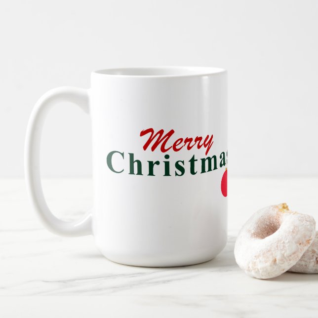 Caneca De Café Feliz Natal e Natal de Ornament (Com Donut)