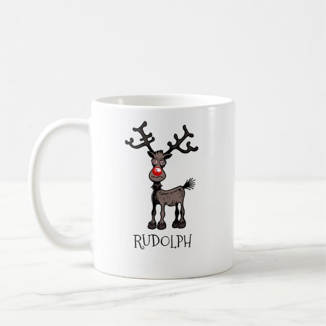 Caneca De Café Feliz Natal e Stressmas com Rudolph (Esquerda)
