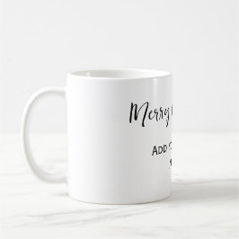 Caneca De Café Feliz Natal Elegante adiciona texto simples modern