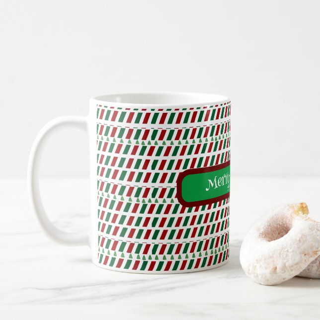 Caneca De Café Feliz Natal Elegante e moderno personalização (Com Donut)