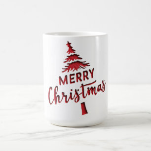 Caneca De Café "Feliz Natal" em árvore debossada em branco