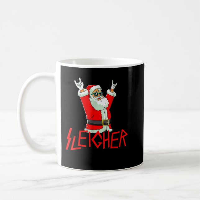Caneca De Café Feliz Natal Engraçado Homens de Música Pesada de M (Esquerda)