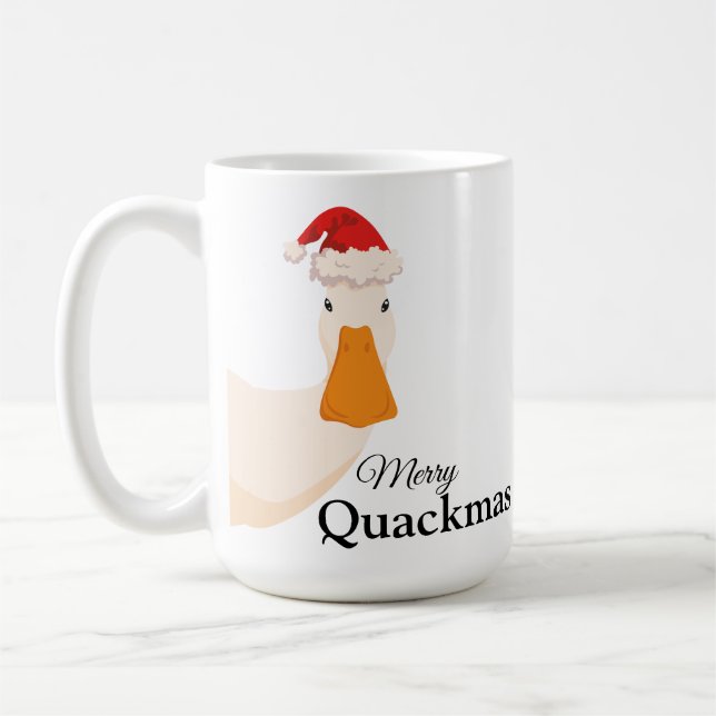 Caneca De Café Feliz Natal engraçado humor bonitinho Pato minimal (Esquerda)