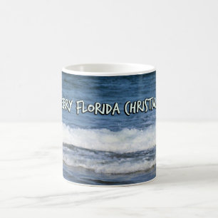 Caneca De Café Feliz Natal Estilo Flórida Sobre o Oceano Azul Pro