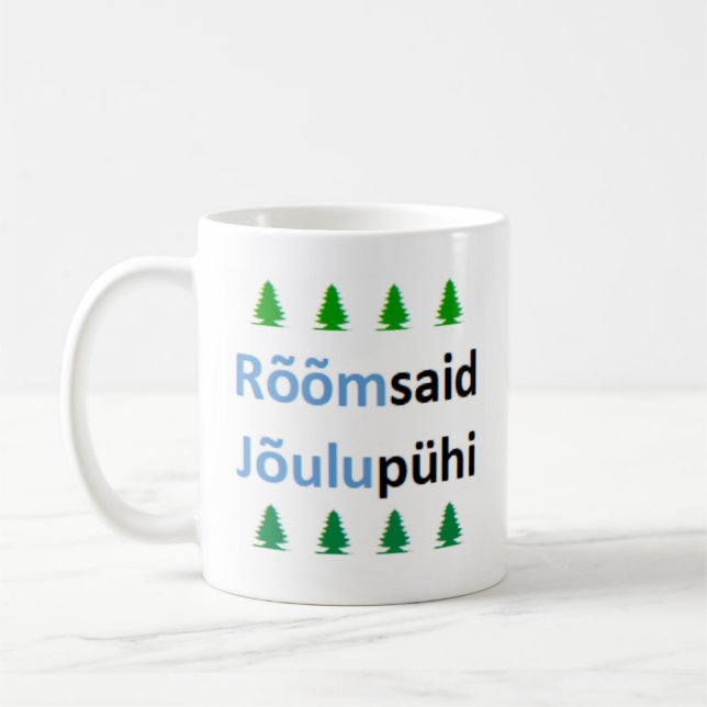 Caneca De Café Feliz Natal estoniano (Esquerda)