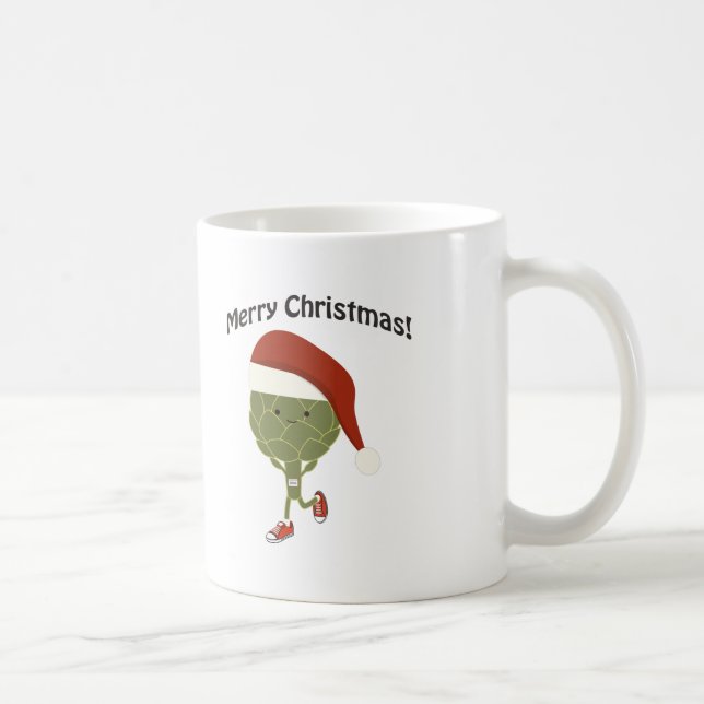 Caneca De Café Feliz Natal! Executando Artichoke (Direita)