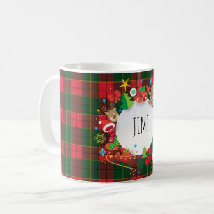 Caneca De Café Feliz Natal & feliz ano novo! Teste padrão de