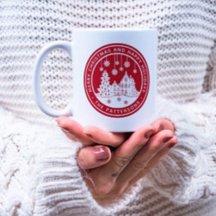 Caneca De Café Feliz Natal Feliz Férias no inverno Personalizadas