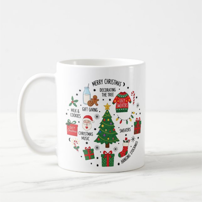 Caneca De Café Feliz Natal | Férias Festivas para a Família (Esquerda)
