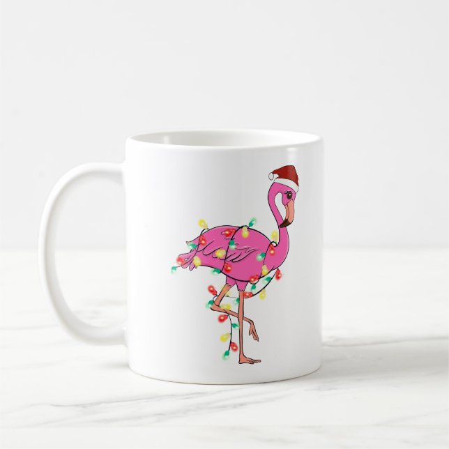 Caneca De Café Feliz Natal Flamingo (Esquerda)