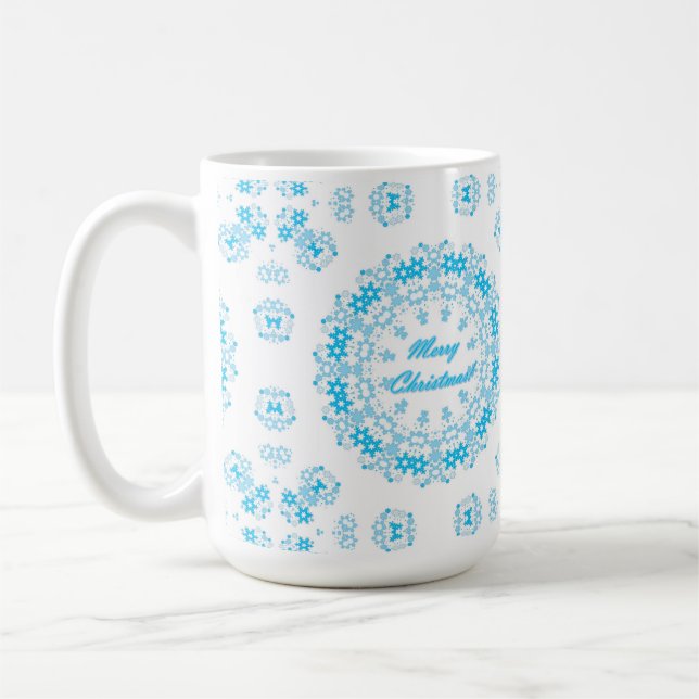 Caneca De Café Feliz Natal floco de neve redondo inverno branco a (Esquerda)