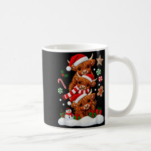Caneca De Café Feliz Natal Fofo Vaca das Terras Altas do Natal Pa