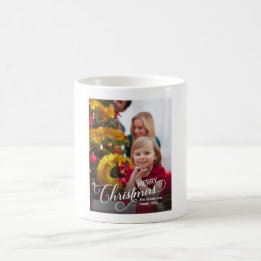 Caneca De Café Feliz Natal Foto Personalizada Simples