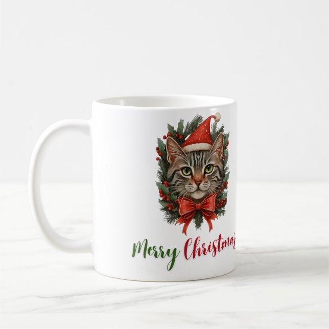 Caneca De Café Feliz Natal Gato de Mug (Esquerda)