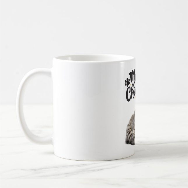 Caneca De Café Feliz Natal Gato Dormindo Natal (Esquerda)