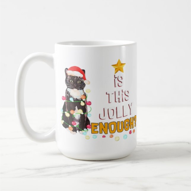 Caneca De Café Feliz Natal Gatos  (Esquerda)