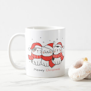 Caneca De Café Feliz Natal - Gatos Festivos Adoráveis