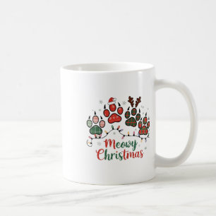 Caneca De Café Feliz Natal Gatos Pata Natal Reindeer S