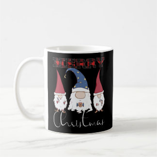 Caneca De Café Feliz Natal - Gnomos Café Lover Red Xadrez Ch