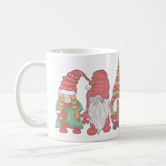 Caneca De Café Feliz Natal Gnomos Para Presente de Natal (Esquerda)