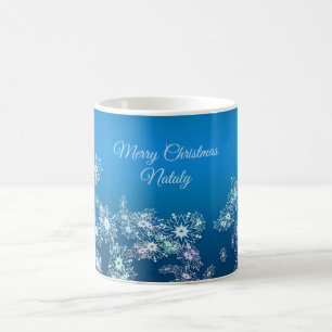 Caneca De Café Feliz Natal. Greeting.Name.