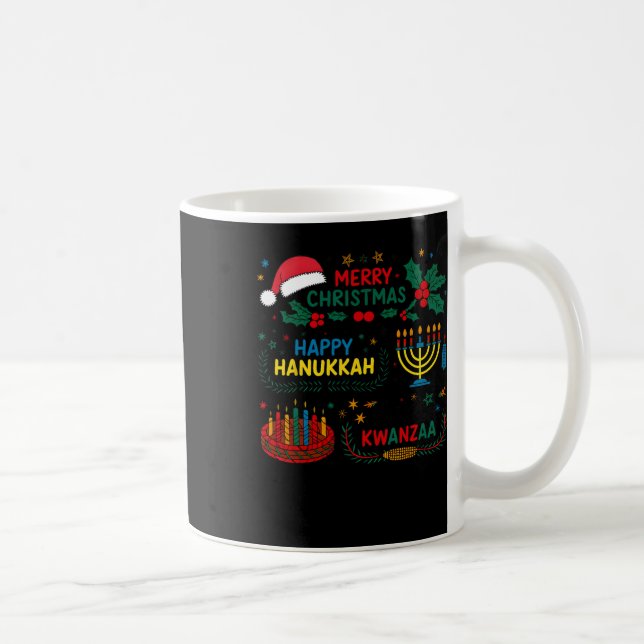 Caneca De Café Feliz Natal Hanukkah E Feliz Kwanzaa (Direita)