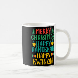 Caneca De Café Feliz Natal Hanukkah Feliz Kwanzaa 11