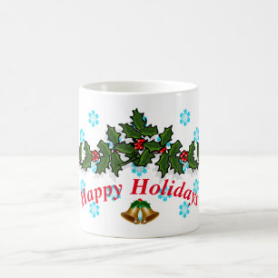 Caneca De Café Feliz Natal Holly Leaf 2017