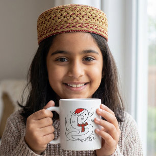 Caneca De Café Feliz Natal ilustração fofa de crianças em desenho