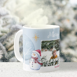 Caneca De Café Feliz Natal Inverno Ilustração Duas Fotos