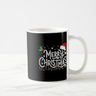 Caneca De Café Feliz Natal Luz Vermelha Santa Hat Família Xmas M