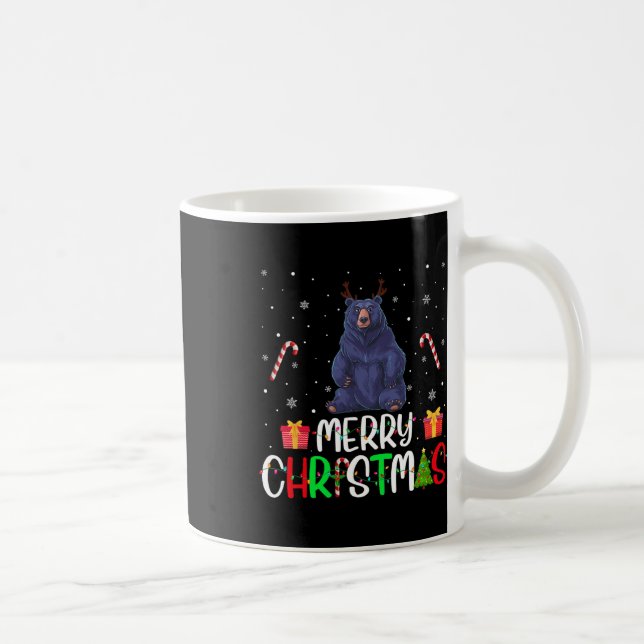 Caneca De Café Feliz Natal Luzes de Urso Reindeer Hat Pjs (Direita)