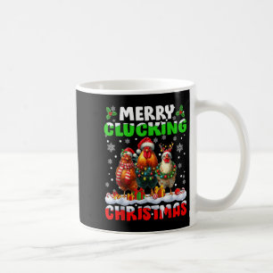 Caneca De Café Feliz Natal Maluco de Galinha Chapéu do Papai Noel