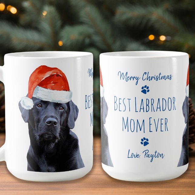 Caneca De Café Feliz Natal Melhor Labrador Mãe Negra (Criador carregado)