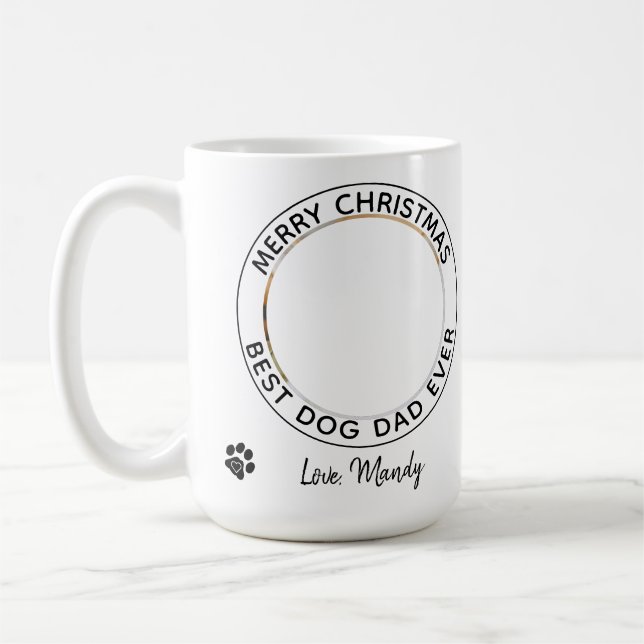 Caneca De Café Feliz Natal Melhor Pai De Cachorro Alguma Foto De  (Esquerda)