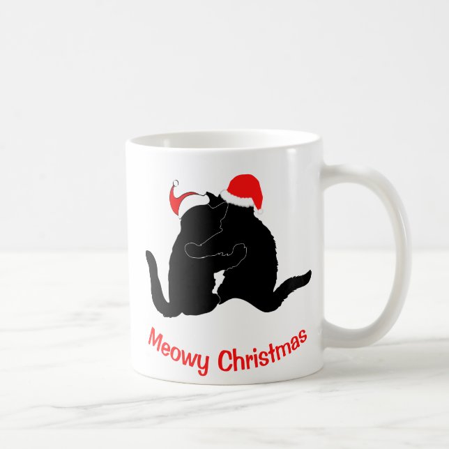 Caneca De Café Feliz Natal Meowy (Direita)