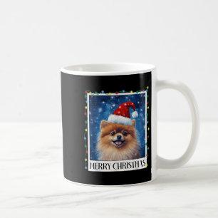 Caneca De Café Feliz Natal Meranian Papai Noel Chapéu Natal Cacho